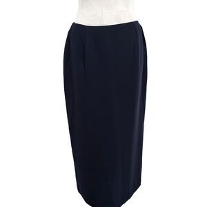 Style & Co Long Maxi Skirt Womens Size 12P Navy Blue Straight Zipper NWT